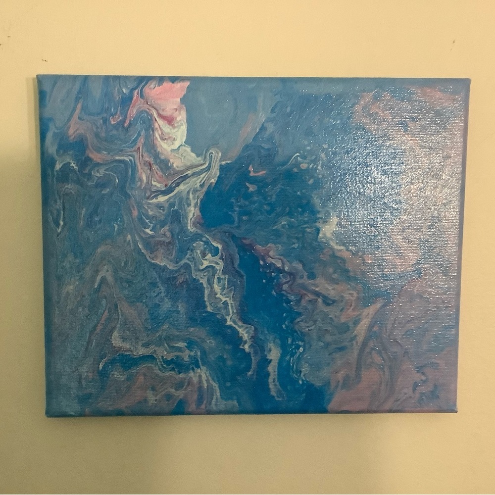 Original Handmade Acrylic Pour Painting- “Bubble Gum”